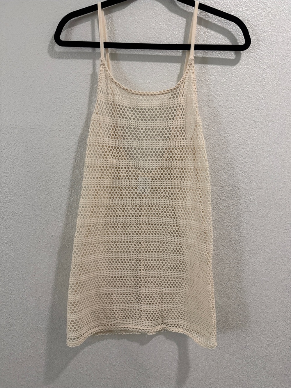 Cream Crochet Swim Cover-Up Dress